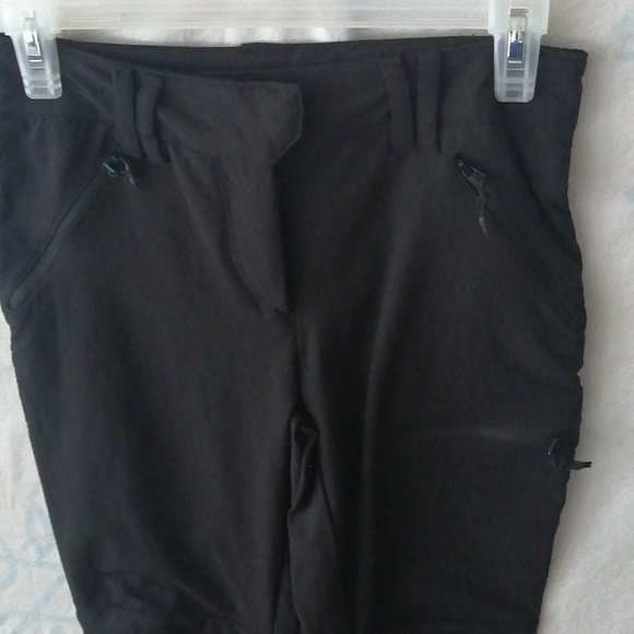 BLACK SLIM CUT ZIPPER POCKETED PANTS - Picture 2 of 7